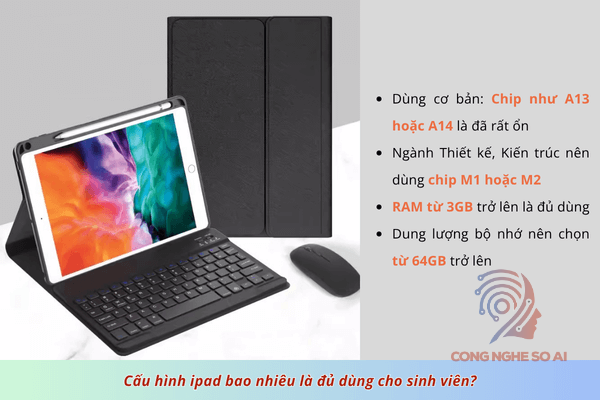 cấu hình iPad cho sinh viên giá rẻ