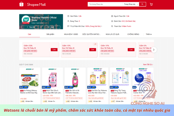Shop mỹ phẩm uy tín trên Shopee