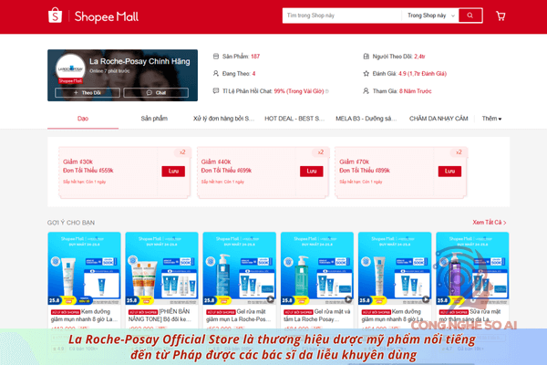 Shop mỹ phẩm uy tín trên Shopee