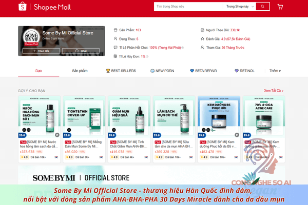 Shop mỹ phẩm uy tín trên Shopee