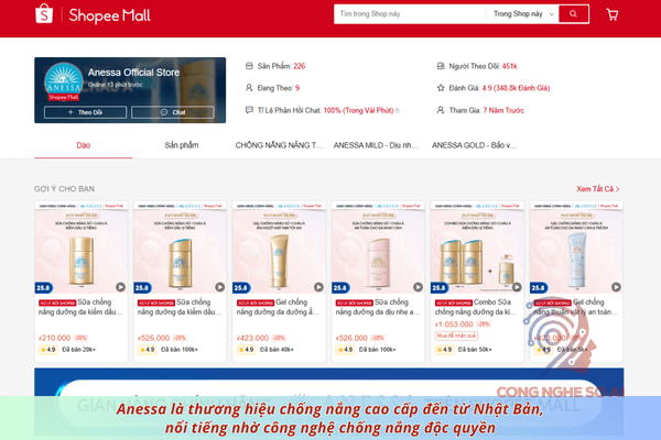 Shop mỹ phẩm uy tín trên Shopee