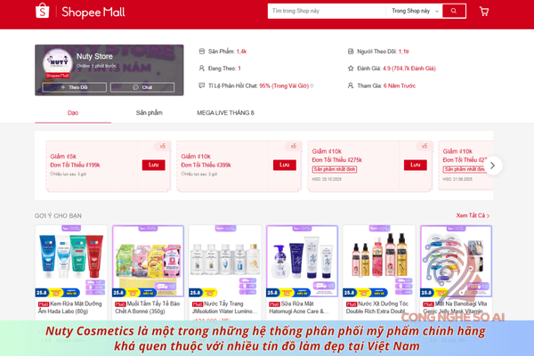Shop mỹ phẩm uy tín trên Shopee