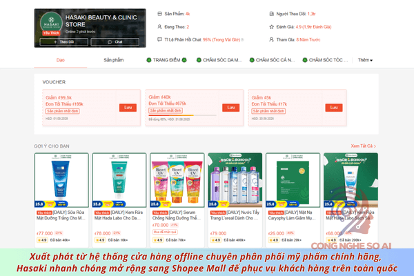 Shop mỹ phẩm uy tín trên Shopee