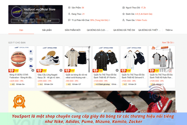Shop bán giày đá bóng shopee