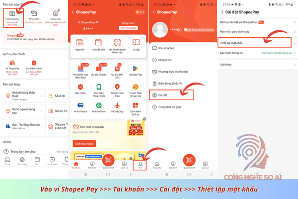 quên mật khẩu ShopeePay
