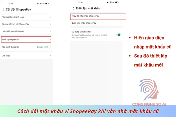 quên mật khẩu ShopeePay
