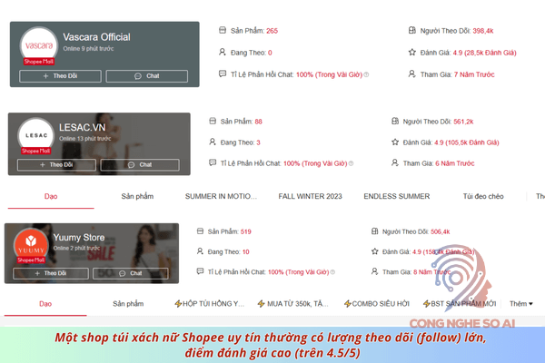 Shop bán túi xách nữ shopee
